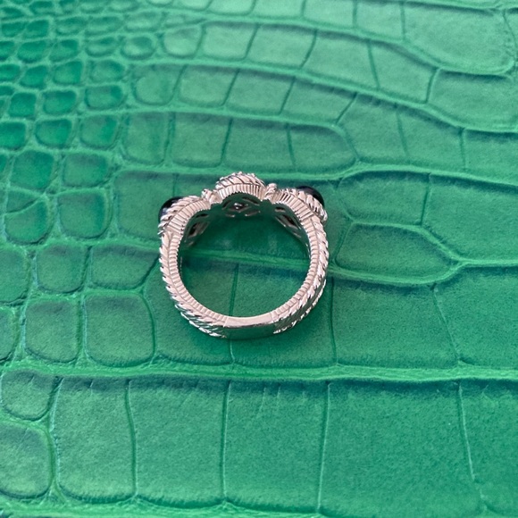 Pre-Loved Judith Ripka Sterling Silver Textured Onyx/Cubic Zirconia Band Ring - Picture 5 of 5